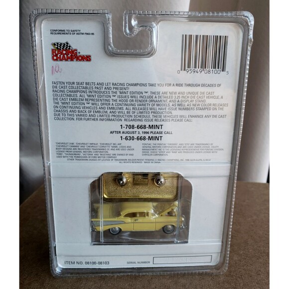 1996 Racing Champions MINT EDITION 1957 CHEVY BEL AIR CHEVROLET Pearl Yellow #21 - Picture 13 of 14